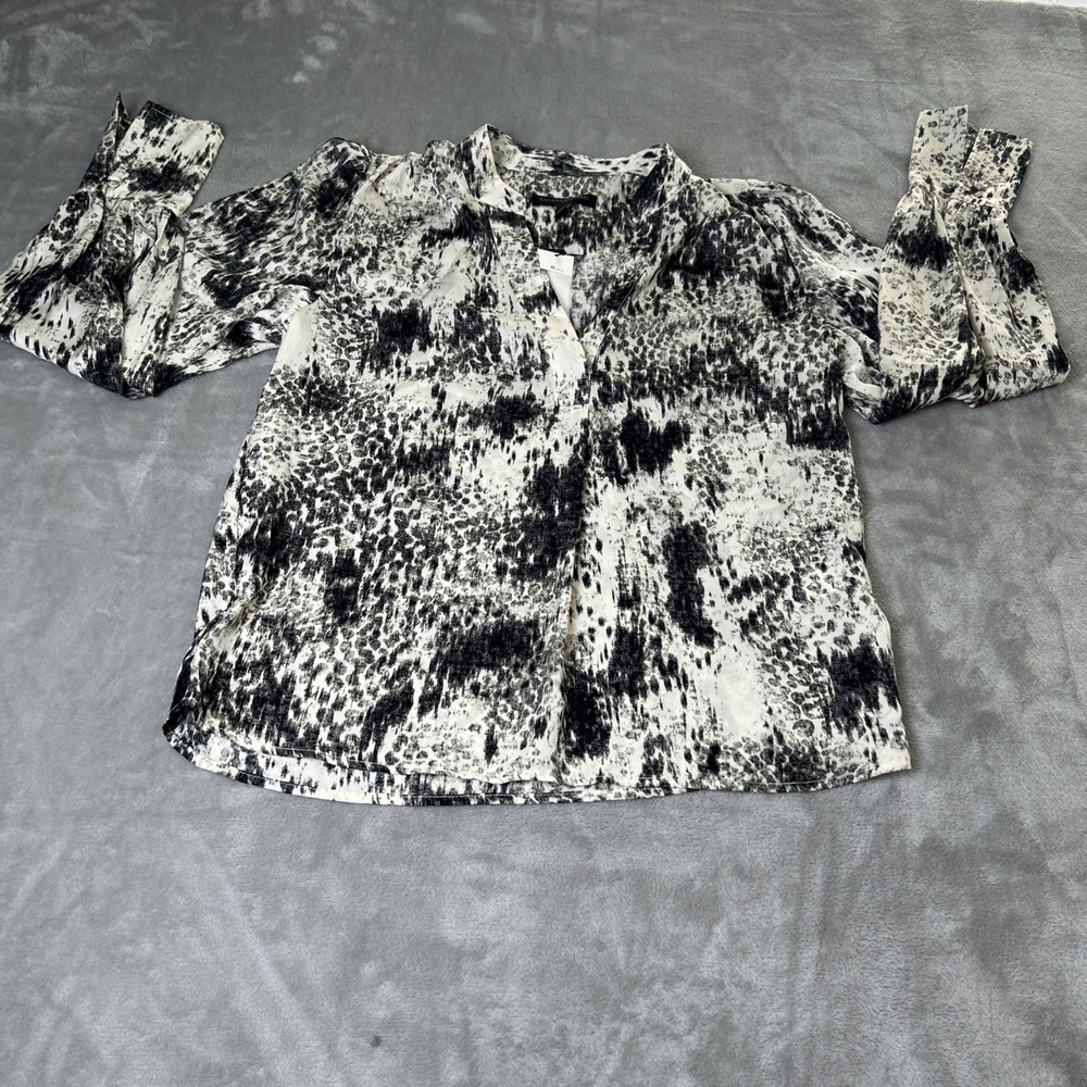 Banana Republic Shirt Button Up Small Black white
